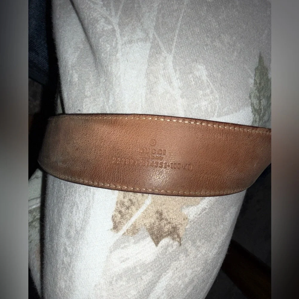 Gucci GG Monogram Print Interlocking G Buckle Black Belt - Picture 6 of 8